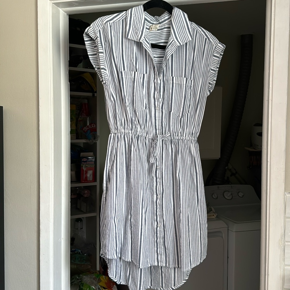 Button up Mini Dress with Tie Waist